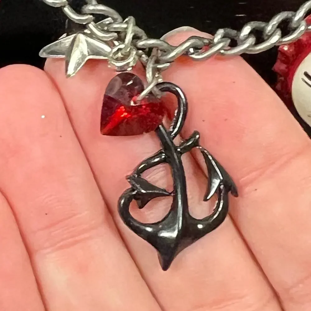 Handmade Charm Necklace Anchor Heart Bottle Cap Guitar Pick 8 Ball One of a Kind